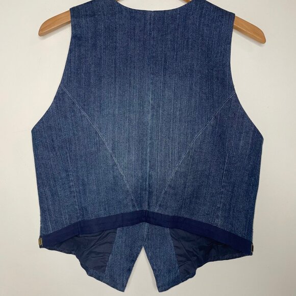 Armand Ventilo Embellished Denim Vest Studs Rivet Beads Applique Western Boho - Picture 6 of 16